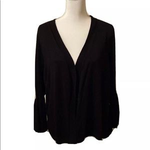 Black Open Front Bell Sleeve Cardigan Size 16-18